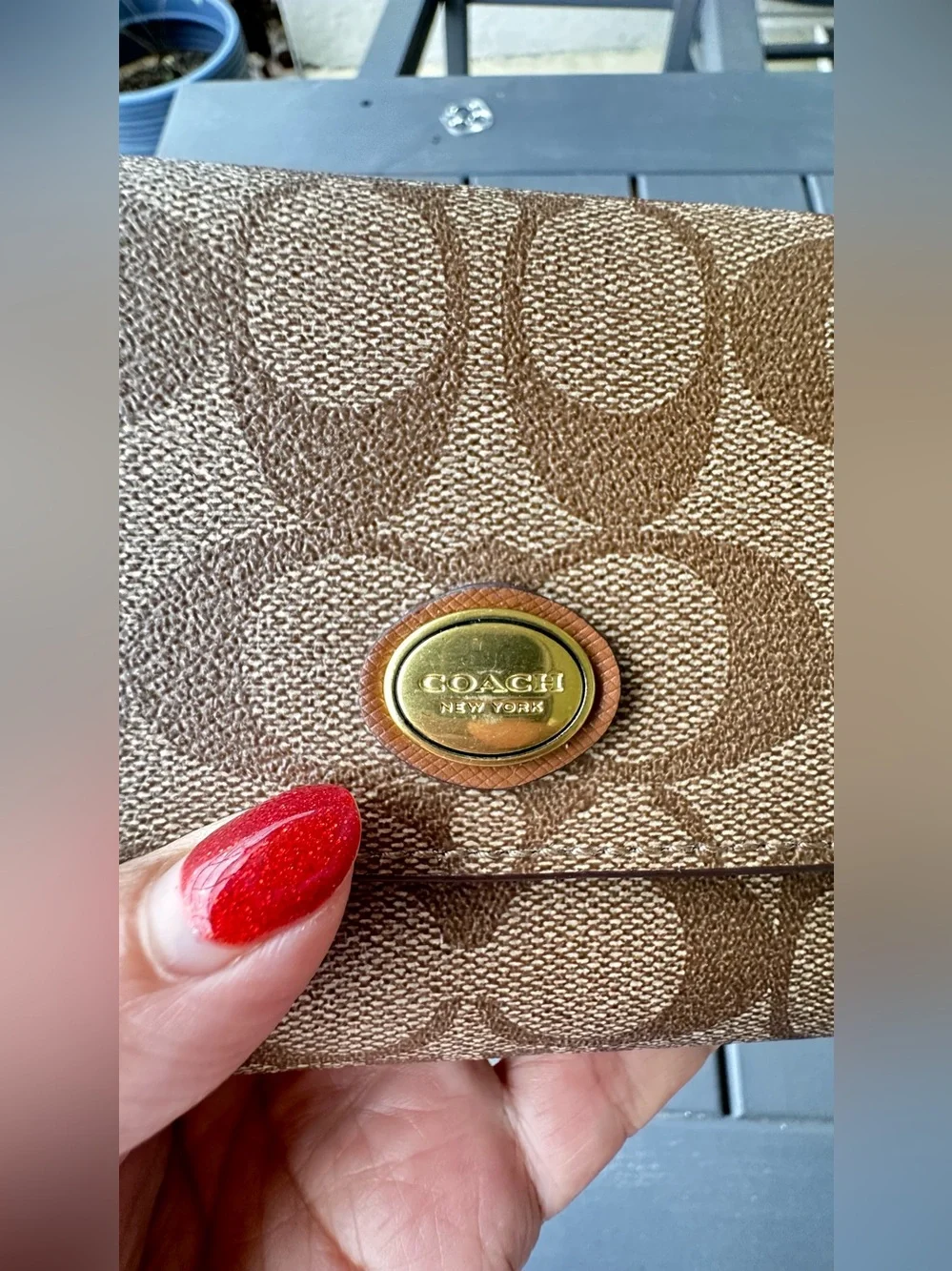Coach Peyton Signature Checkbook Wallet. New